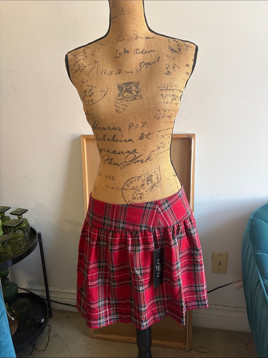 Scamps Dresses & Skirts - Red Plaid Bow Mini Skirt